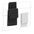 Modern Bathroom Cabinet Rack With Black Metal Frame And Hanging Towels