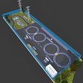 Aerial View Planning of Site Layout With Circular Tracks Fencing Roads and Green Belts