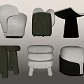 Modern Sofa Stools With Various Upholstered Designs Neutral And Dark Color Options For Home Decor