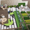 Roof Garden With Lush Greenery Outdoor Seating Raised Planters And Paved Pathways