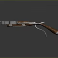 Modern Crossbow Weapon With Metal Frame Wooden Handle And Wavy Edges Design