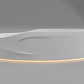 Modern Reception Desk With White Circular Design And Illuminated Lighting Features 3d model