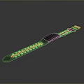 Stylish Black Watch Strap With Red Dot Design And Comfortable Silicone Material