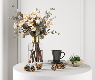 Modern Ornaments Combination Flower Vase Decorative Ornaments 3d model