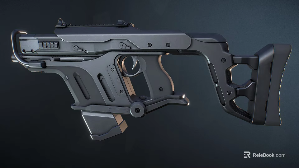 Modern Tactical Rifle Featuring Black Design Advanced Components And Ergonomic Grip 3d model 