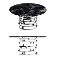 Modern Dining Table With Black Marble Tabletop And Silver Metal Spiral Base 3d model