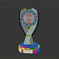 Transparent Melbourne Awards 2024 Trophy With Blue Silver Design And Black Base