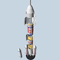 Shenjian Tian Rocket Model With Digital Markings And Spacecraft Logo Design