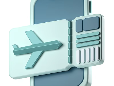 Smart Mobile Travel App With Airplane Icon And Itinerary Management Features 3d model
