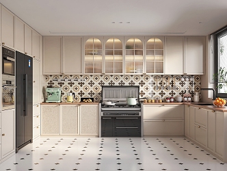 Cream kitchen French kitchen 3d model