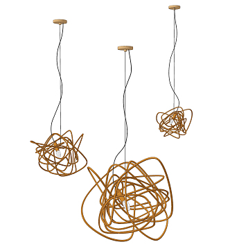 Modern Chandelier Simple Chandelier Metal Wire Chandelier 3d model