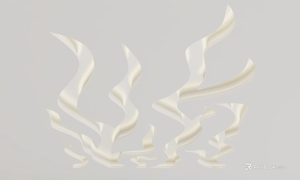 White Wavy Ceiling Decor Featuring Flowing Elegant Lines And Artistic Design 3d model 