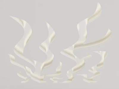 White Wavy Ceiling Decor Featuring Flowing Elegant Lines And Artistic Design 3d model
