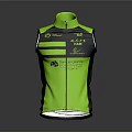 Neon Green And Black Vest Design With Front Zipper Logos And Text Details