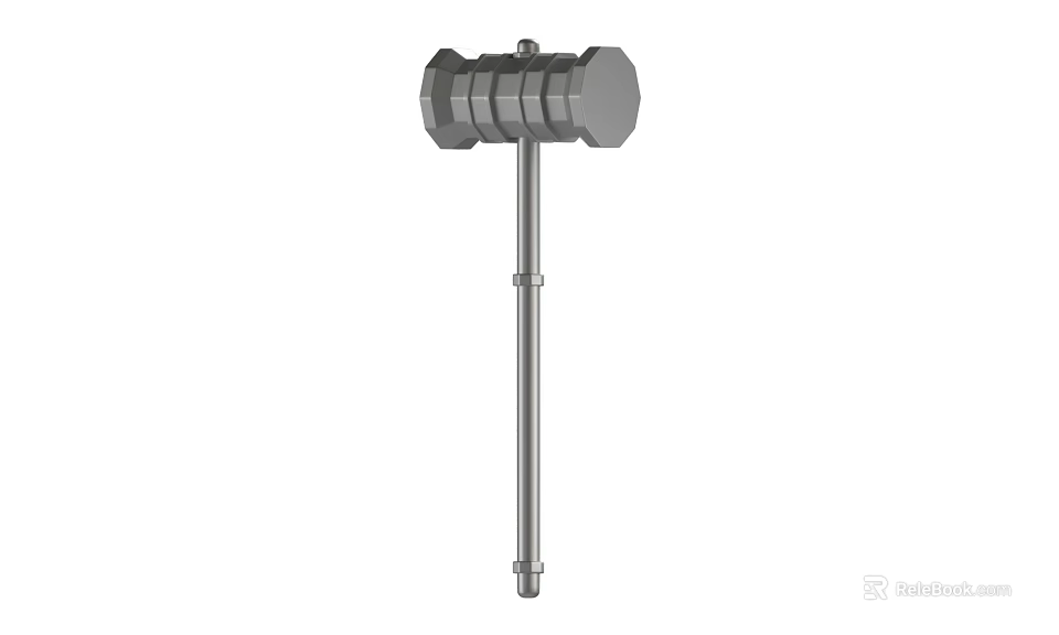 Durable Metal Hardware Tool with Double Head and Long Handle Design 3d model 