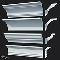 White Decorative Components With Curved Profiles And Smooth Finishes For Interior Design