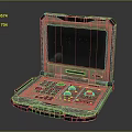 Rugged Portable Laptop With Map Display Screen And Red Control Panel Buttons