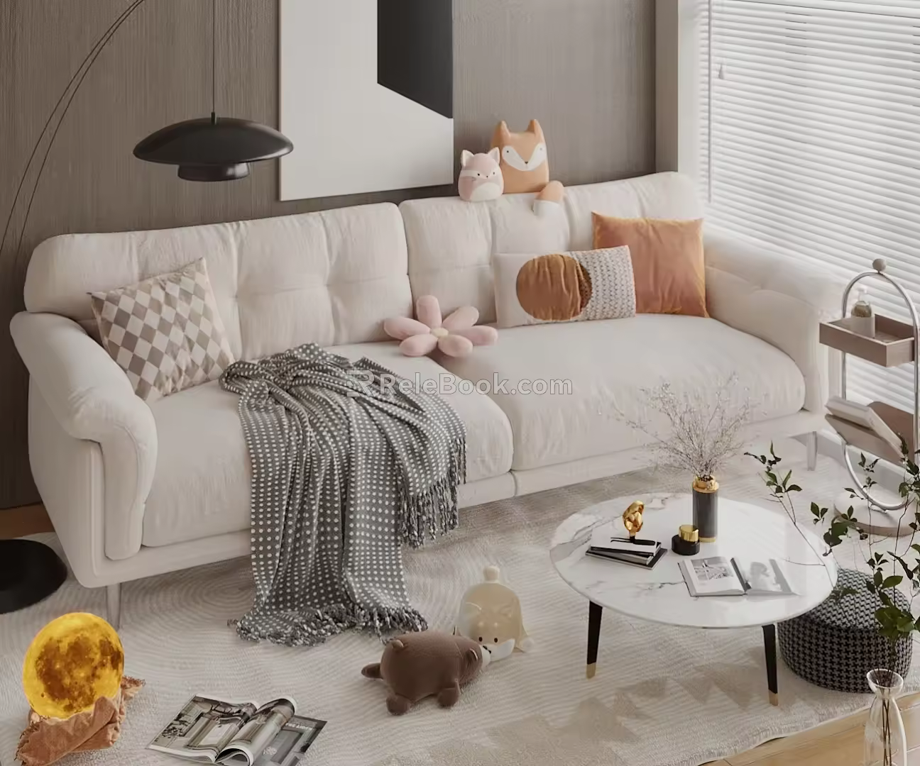 double sofa soft sofa 3d model