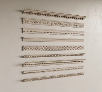 French carved plaster line 3d model