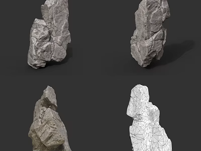 Detailed Natural Rock With Realistic Texture And Formation In Outdoor Scene 3d model