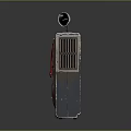 Vintage Red Metal Vending Machine With Green Screen And Coin Slot Details