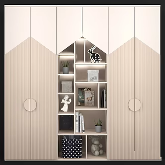 Modern wardrobe bookshelf lamp 3d model