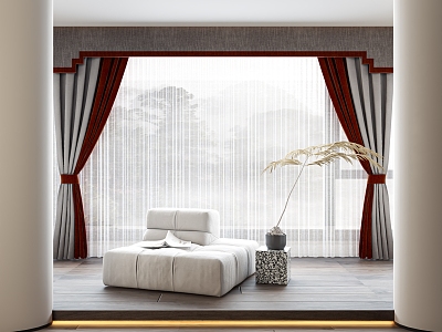 New Chinese style curtain 3d model