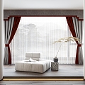 New Chinese style curtain 3d model