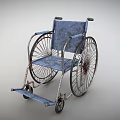 Sturdy Mobility Wheelchair Featuring Blue Padded Seat Metal Frame And Large Wheels