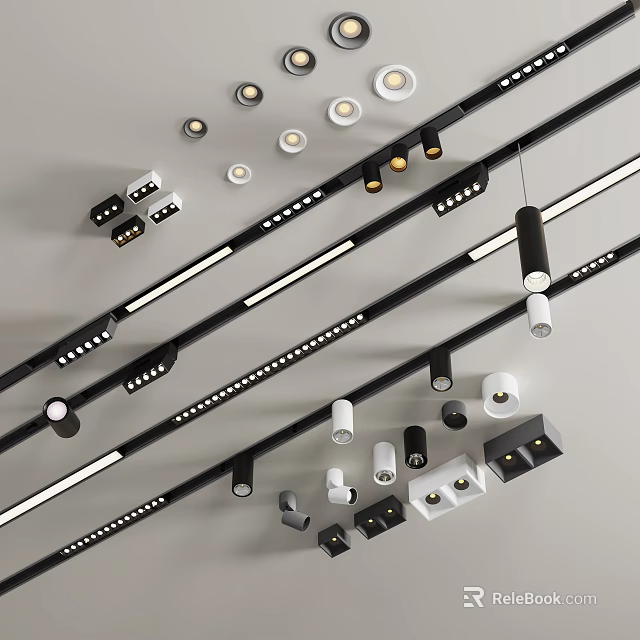Modern Downlights And Spotlights With Various Stylish Designs For Interior Lighting 3d model 