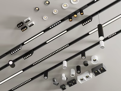 Modern Downlights And Spotlights With Various Stylish Designs For Interior Lighting 3d model