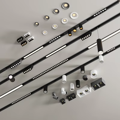 Modern Downlights And Spotlights With Various Stylish Designs For Interior Lighting 3d model