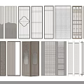 Stylish Room Dividers With Various Design Patterns And Material Styles For Interior 3d model