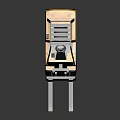 Yellow Heavy Duty Industrial Forklift With Black Cabin Forks And Wheels