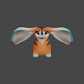 Cute Game Movie Character With Large Ears Orange Black Body And Blue Details