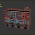 Vintage Commercial Building With Red Brick Exterior Multiple Windows And Storefront