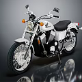 Classic White Motorcycle With Round Headlight Black Seat And Chrome Details