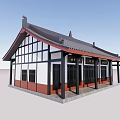 New Chinese Temple Architecture 3d model