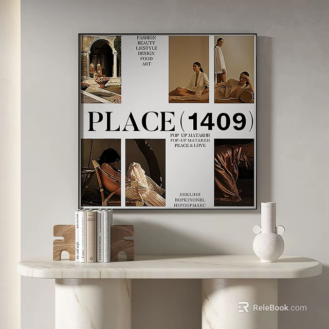 Abstract Painting Collage Style With Multiple Scenes And Figures Indoor 3d model 