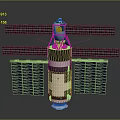 Advanced Satellite Spacecraft Equipment With Solar Panels Main Module And Structure 3d model