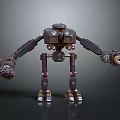 Industrial Mechanical Robot With Robotic Arms Legs And Metal Structure 3d model