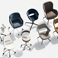 Various Modern Office Chairs With Assorted Colors Wheeled Bases And Stylish Designs