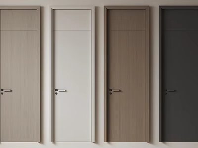 Modern Interior Hinged Doors In Various Colors And Wood Textured Finishes 3d model