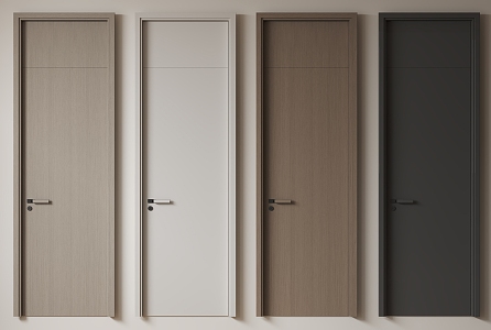 Modern Minimalist Single Door Room Door Bedroom Door Handler Door Flat Door Solid Wooden Door Kitchen Toilet Door 3d model