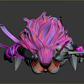 Futuristic Character Design With Mechanical Creature Features Pink Purple Accents And Armored Body