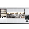 Modern White Kitchen Interior With Sleek Cabinets Marble Countertop And Oven