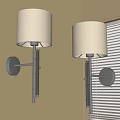 Modern Wall Lamps With White Lampshades And Metal Brackets For Indoor Lighting