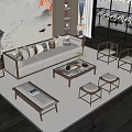 New Chinese Sofa Coffee Table Combination 3d model