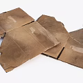 Damaged Brown Cardboard Boxes With Torn Surfaces And Used Packaging Materials 3d model