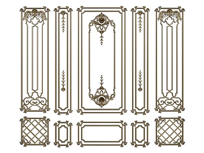 Ornate Decorative Lines With Vintage Symmetrical Patterns And Intricate Design Details 3d model